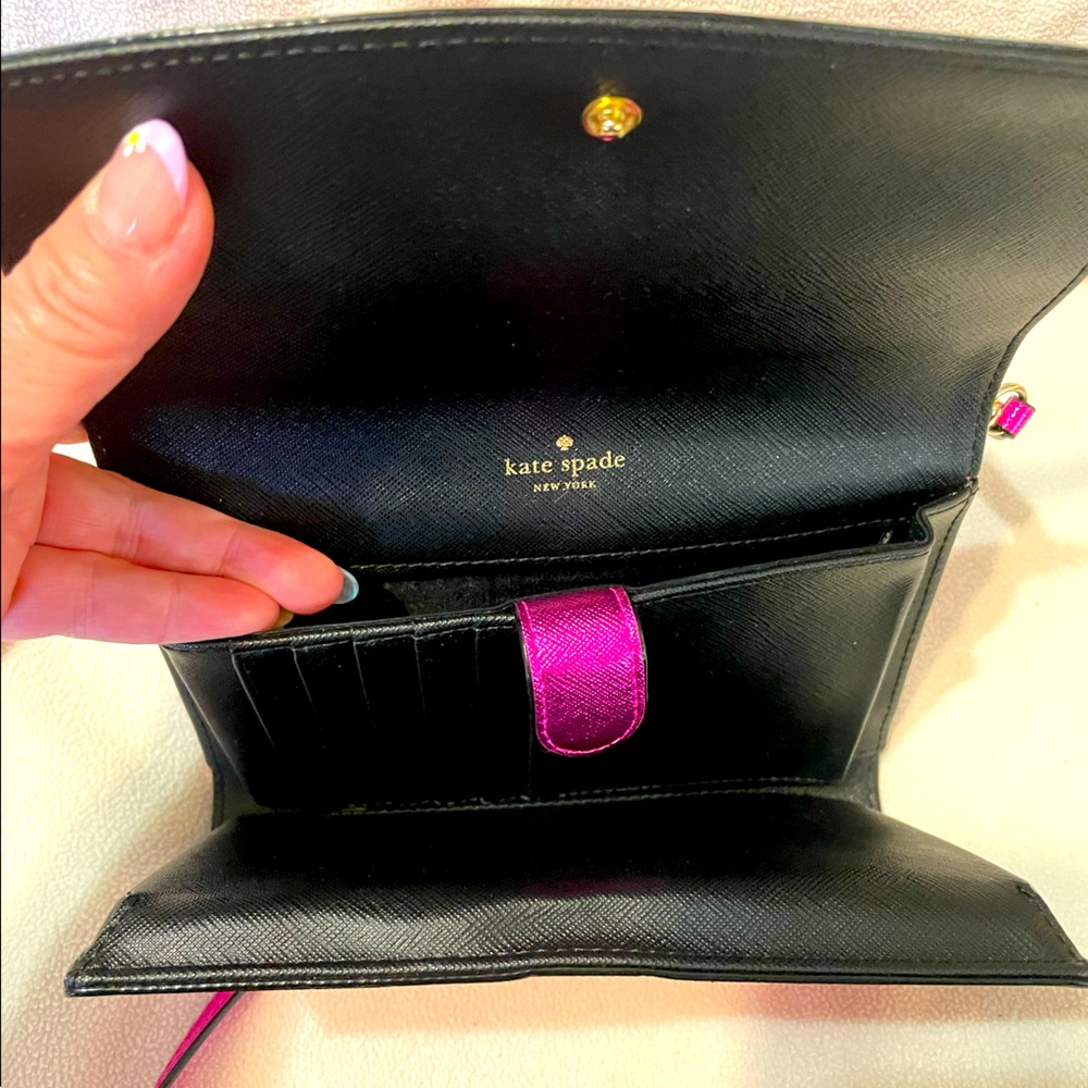 Kate Spade ♠️ Metallic Pink Clutch NWT - Picture 6 of 9